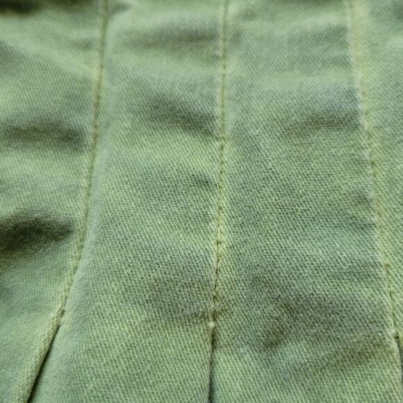 Small UO BDG Green Distressed Wash Pleated Mini Skirt - Picture 4 of 4